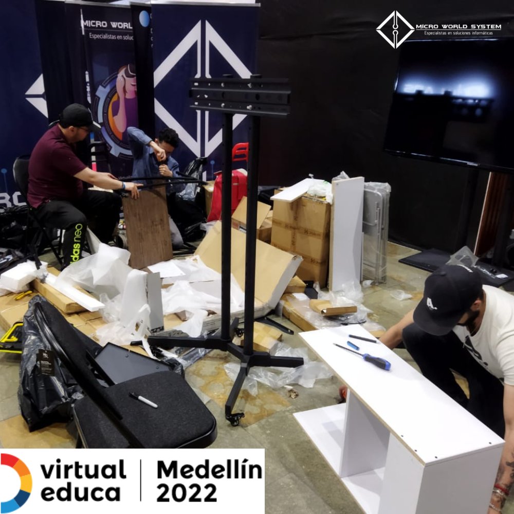 MicroWorldSys's tweet photo. ☺Ayer 18 de octubre nuestro equipo estuvo preparando el stand para la Cumbre Global de Educación organizada por @virtualeduca
#Eventos2022 #medellincolombia #VirtualEduca #virtualeducamedellin2022 #medellin #eventos #eventoscorporativos #eventoseducativos #stand #trabajoenequipo https://t.co/EcsvavPUJD
