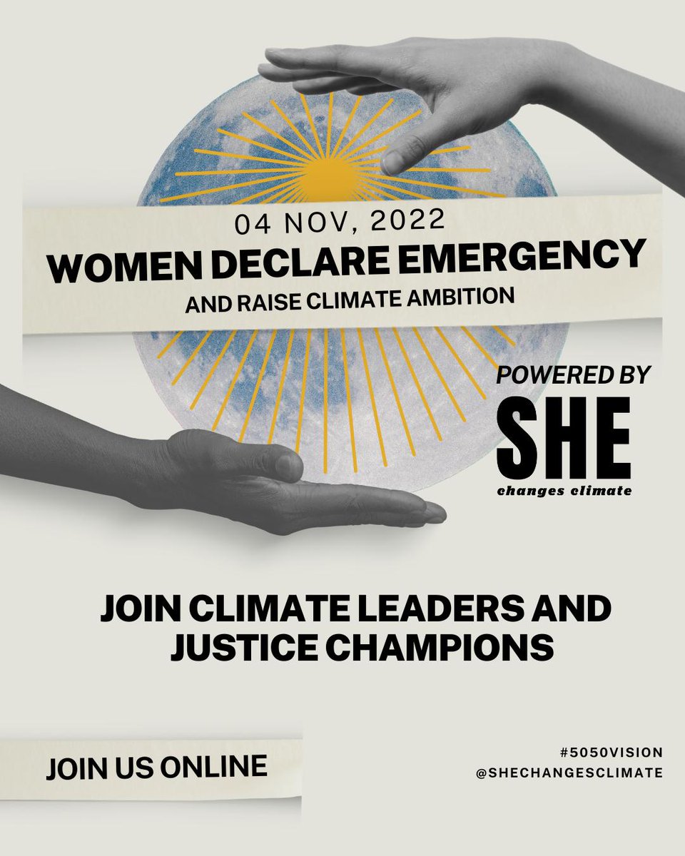 SheClimate's tweet image. JOIN US! 📣 

On November 4th alongside our partners we are hosting a One-Day summit.

Leaders from across the environmental movement will share their vision for 2030 and highlight urgent actions for leaders ⚠️🌍

We&apos;d love to see you there! 

Registration link below 👇