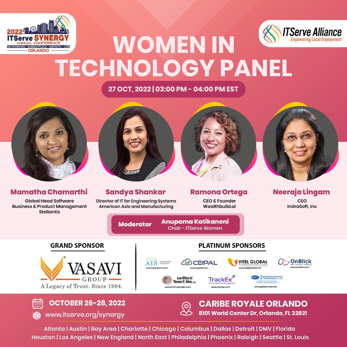 ITServeorg's tweet photo. Be a part of "Women in Technology” Panel  of #ITServeSynergy &amp; increase the visibility of your business. Also, grow your leadership skills with other emerging female business leaders who carved their paths to success.

#Synergy2022 #ITServe #NetworkWithITServe #ITServeSynergy2022 https://t.co/bumEqoAZU7
