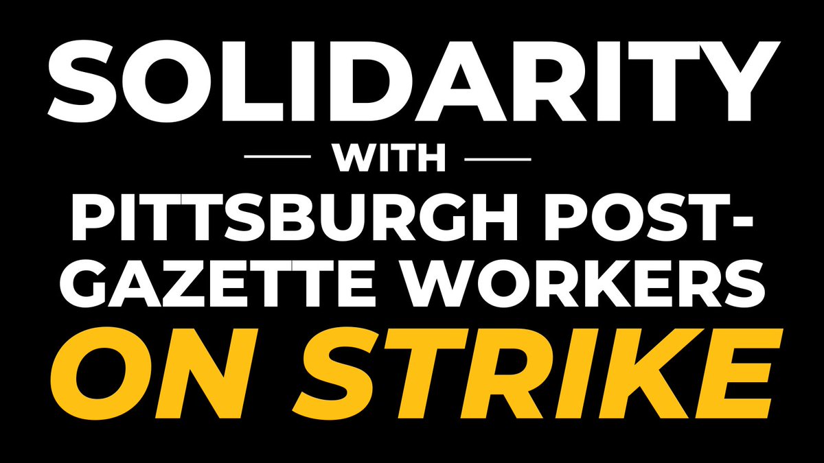 All of the workers at <a href="/PittsburghPG/">Pittsburgh Post-Gazette</a> are standing up and fighting for a more fair workplace. Here are some graphics that you can use to display support for the striking workers! #noPGwithoutMe