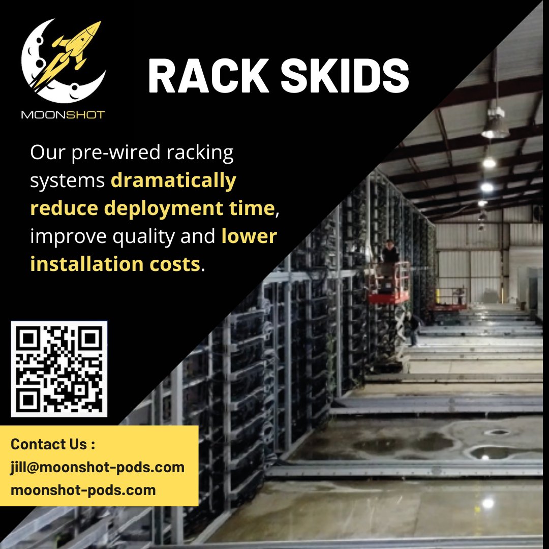moonshotmining's tweet photo. Check out our mining machine racks. They will increase productivity of your team by decreasing the time it takes to deploy your machines. In return you will be up and operating quicker.
#productivity #mining #bitcoinmining #texasmining #bitcoin #cryptomining #datacenter https://t.co/EPYt2KRWs7