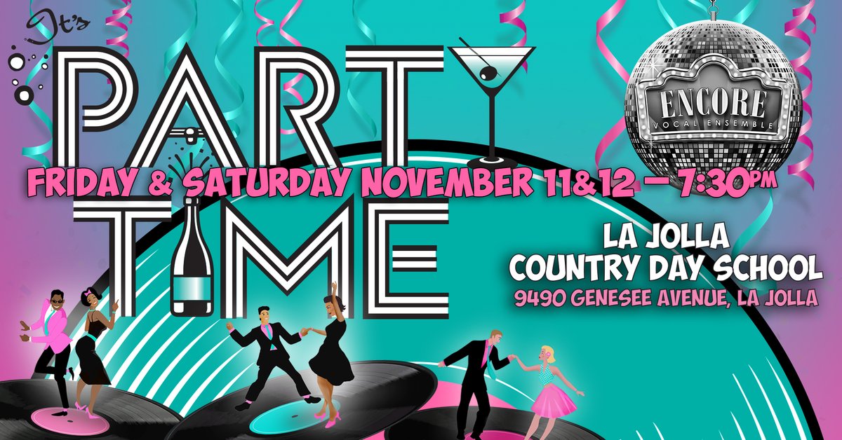 Get your tickets now for our next big show: It's Party Time! Join us for the hippest soirée in town on November 11 &amp; 12, and enjoy an evening celebrating the joys of gathering with friends and family. Tickets are $20 in advance, and seats are limited: encorevocalensemble.org/shows