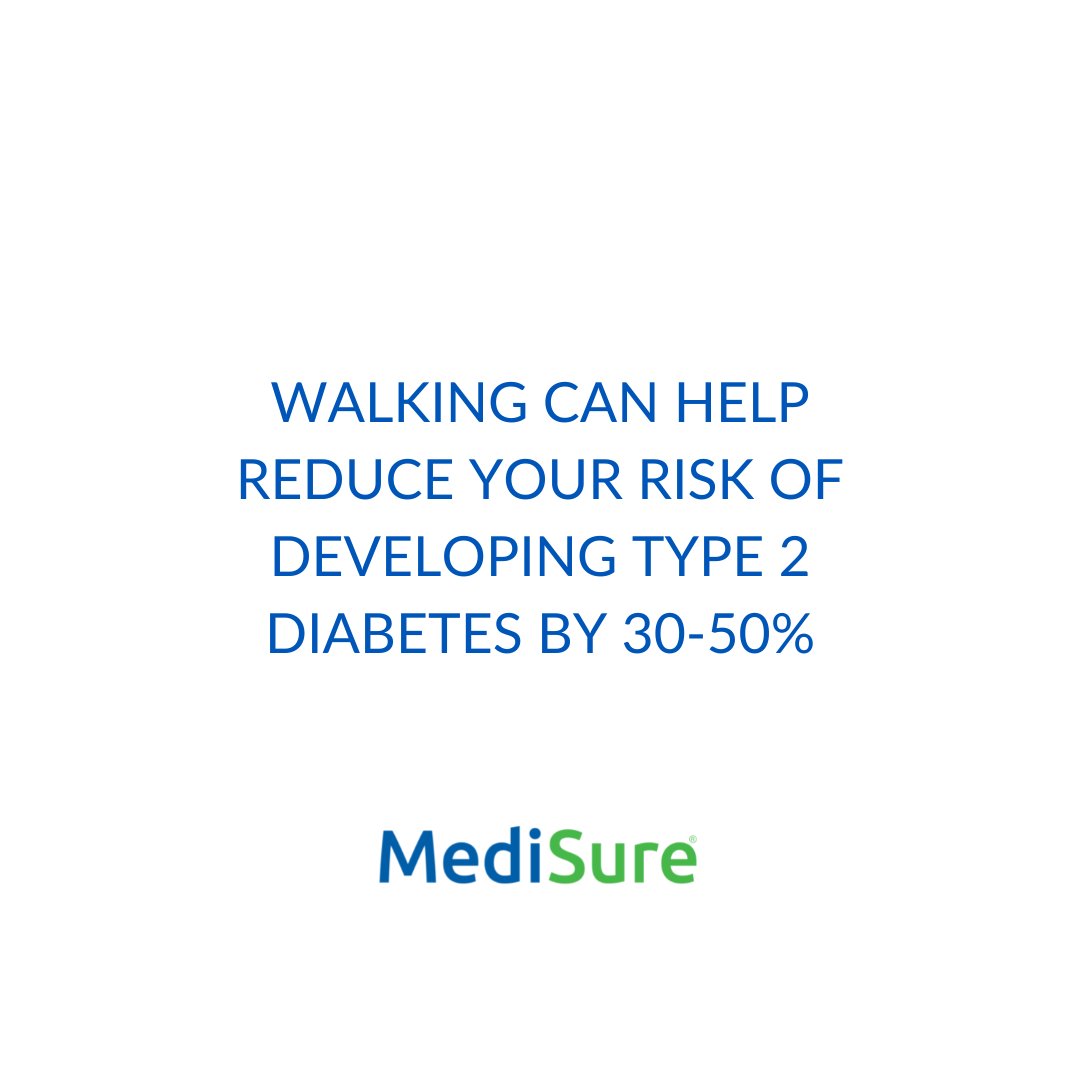 Walking 30 minutes per day, 5 times a week can reduce your risk of developing type 2 diabetes by 30-50%

Visit medisure.ca to access resources, support and information to help manage your diabetes.