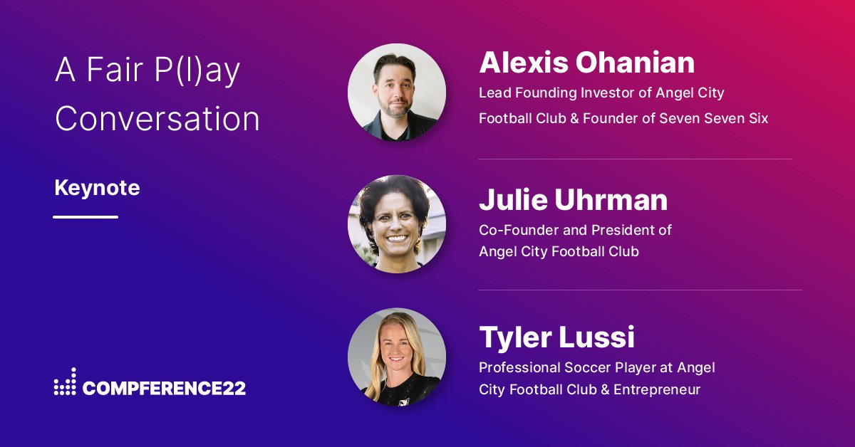 payscale's tweet photo. Like @payscale, @weareangelcity was founded on the principle of fairness and rooted in #payequity.
Tune into this powerhouse #ACFC panel featuring lead investor @alexisohanian, president & co-founder, @juhrman and forward @tyler_lussi, from 11:10-12:10 PM PT for #Compference22! https://t.co/4x7TalcPQZ