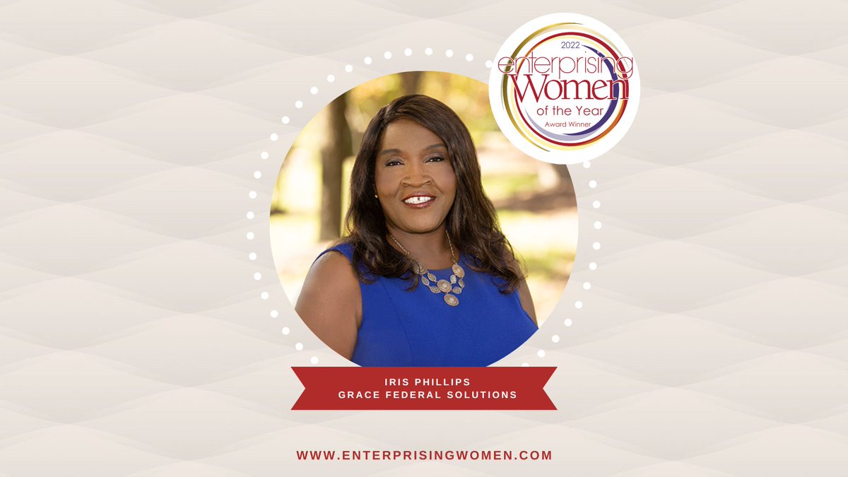 Congratulations to 2022 Enterprising Women of the Year Award Winner Iris Phillips, CEO at  <a href="/grace_federal/">Iris Phillips</a>

Read more ➡️ enterprisingwomen.com

#enterprisingwomen #ewawards2022 #IrisPhillips #GraceFederalSolutions
