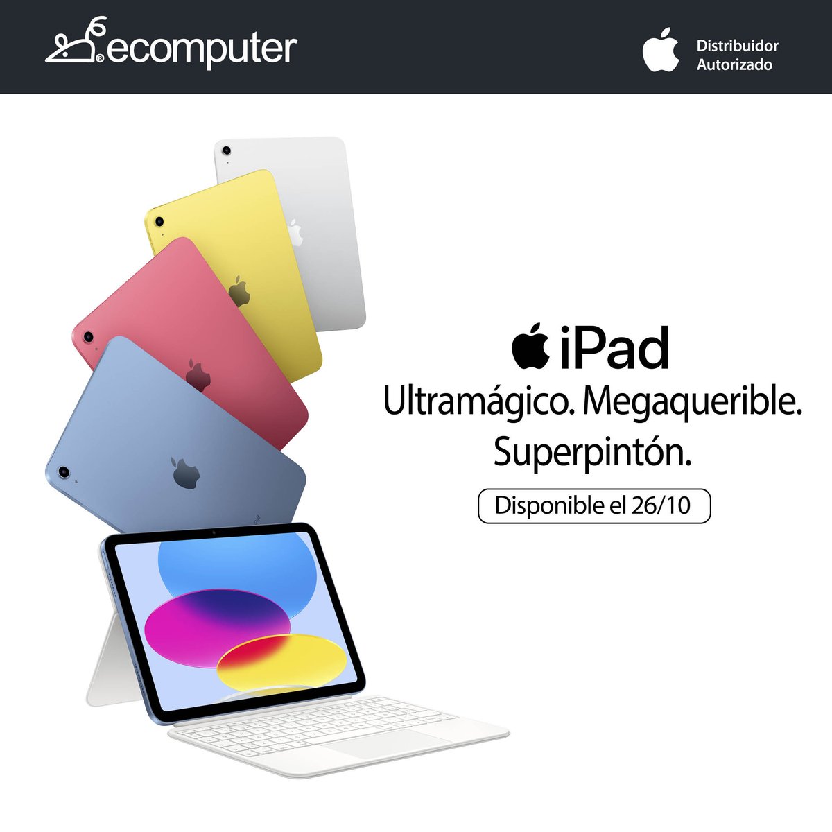 Ecomputer_'s tweet photo. Descubre los nuevos productos de #Apple. 💻
✅Nuevo #iPad. Más color. Más potencia. Más diversión. Disponible 26/10.
✅Nuevo #iPadPro. El iPad más Pro hasta la fecha. Disponible 26/10.
✅TV 4K.Disponible 26/10.
Ver #tiendaecomputer más cercana👉https://t.co/4rjlL5dUhD https://t.co/sgpzGES168