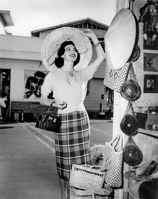Ava Gardner at the Farmers Market in Los Angeles, 1953