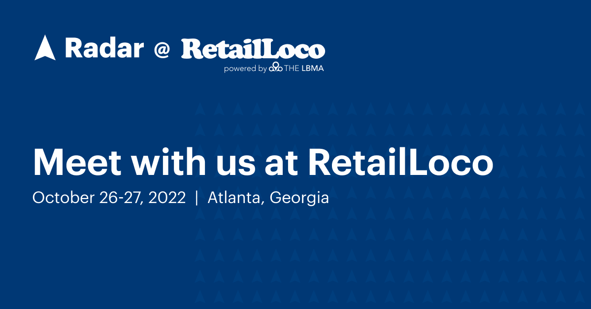 radarlabs's tweet photo. At Radar, we believe location infrastructure will power the next wave of digital transformation. Our CEO, @nickpatrick, will be giving a keynote at this year’s #RetailLoco conference, hosted by @TheLBMA - come join us! https://t.co/qMuFyaAsxh