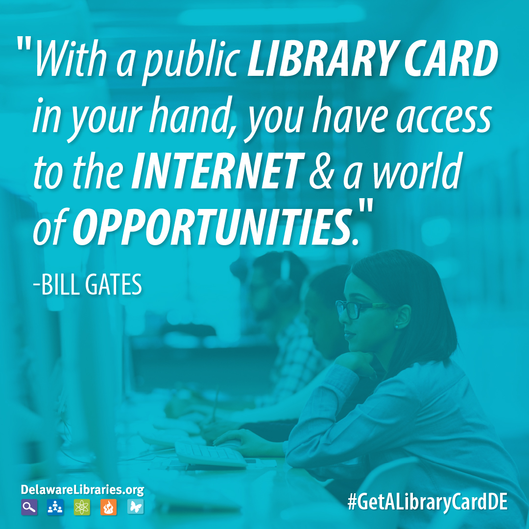 DELibraries's tweet photo. Sign up today! https://t.co/QFUdpuZhhP ~ It's easy. It's free. It's online! #GetALibraryCardDE #delawarelibraries #delibraries https://t.co/4NXgrWvGLJ