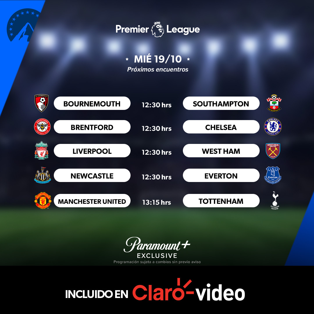 ClaroVideoCENAM's tweet photo. Semana de jornada doble de #LaPremierEnParamount, incluido en #Clarovideo 🏆 🏴󠁧󠁢󠁥󠁮󠁧󠁿 🏟. 

⚽️ Míralos aquí: https://t.co/wT4Ong2TyC ⚽️ https://t.co/AU4kkeiE9U