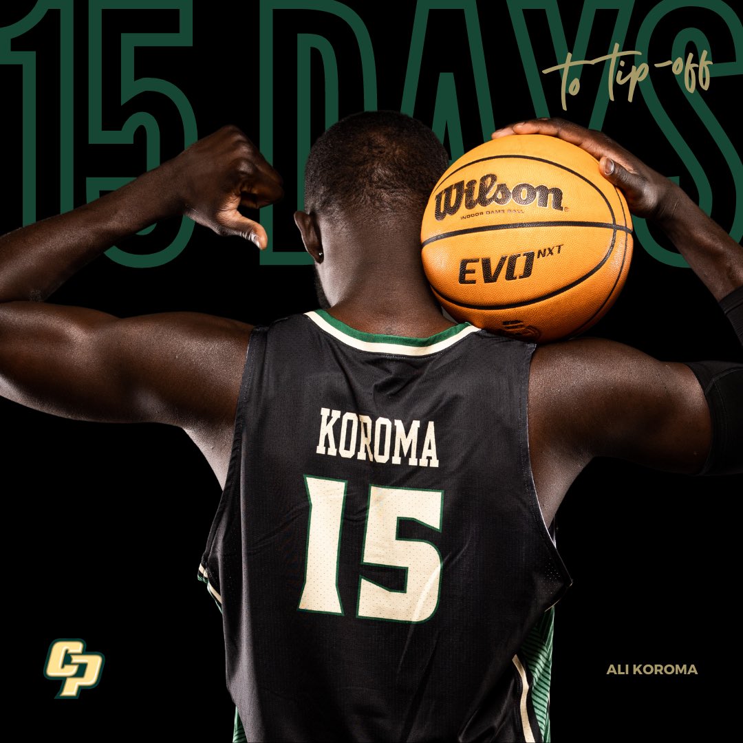 calpolymbb's tweet photo. The official countdown to the 2022-23 season begins. 15 days ‘til tip-off! #RideHigh 🐎 https://t.co/Fpg9xTsbps