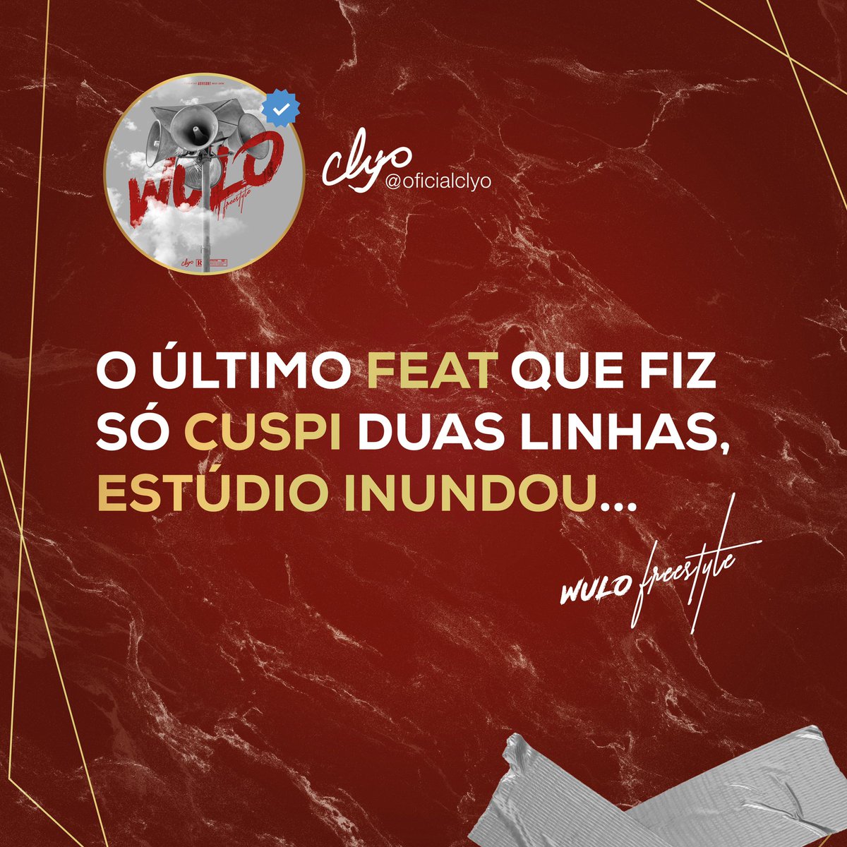 oficialclyo's tweet photo. Essa é uma das linhas que mais me fizeram rir 😂😂😂 Sério… “Wulo (Freestyle)” Já disponível… 📢
#clyo #WuloFreestyle #oficialclyo #clyoistas #inspiração #motivação #musicanova #designtrap #musicaboa #rapbars #newschoolrap #ukrap #ukdrill #raptuga #rapmoz #rapbr #rapangolano https://t.co/3Psbp6HpCE