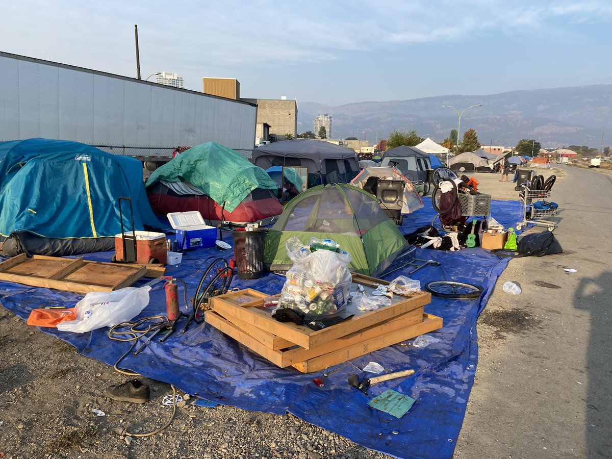 I counted 71 tents in the rapidly expanding camp along the rail trail in Kelowna this morning.