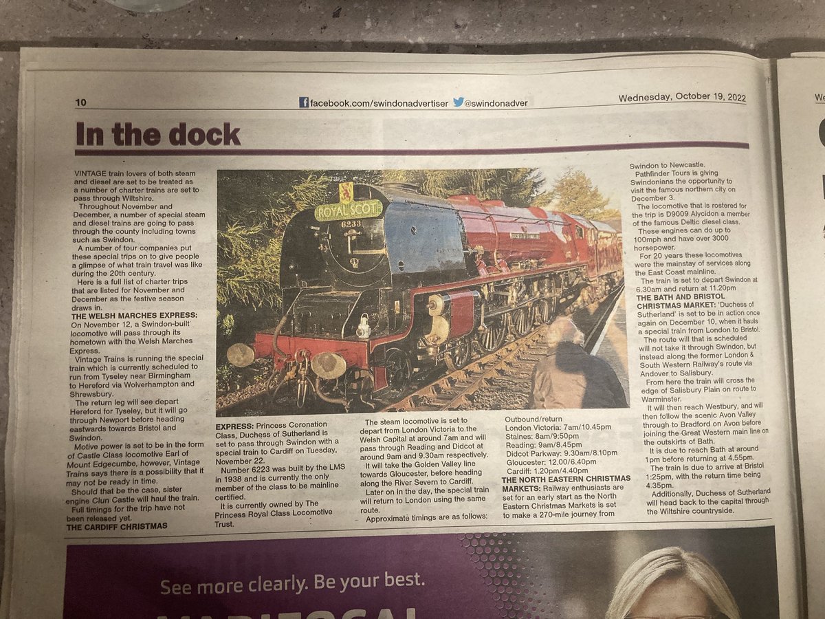 SAdverfails's tweet photo. Surely it's not a punishable offence (as the headline suggests)  for trains to pass through Wiltshire. @swindonadver #trains #vintagetrains #inthedock https://t.co/8DgEfFCOkF