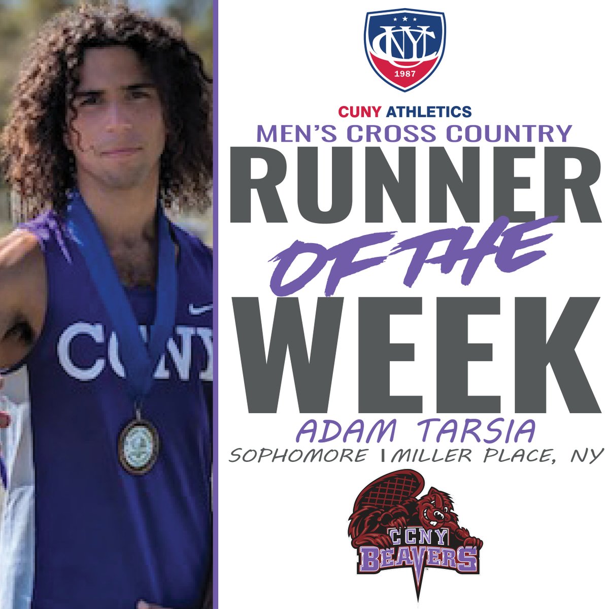 CCNY Athletics (@ccnysports) on Twitter photo ๐ช๐ ๐๐ข๐๐ก๐ ๐๐๐๐-๐ง๐ข-๐๐๐๐! *๐๐ฅ๐๐๐ ๐ฉ๐ข๐๐๐*
Congrats to <a href="/CCNYTFXC/">CCNY Track & Field and Cross Country</a>'s Adam Tarsia on being named the <a href="/CUNYAC/">CUNY Athletic Conference</a> Men's Cross Country Runner of the Week for the second straight week!!
#GoBeavers | #PrideoftheCity | <a href="/CityCollegeNY/">City College of NY</a> ๐ช๐ ๐๐ข๐๐ก๐ ๐๐๐๐-๐ง๐ข-๐๐๐๐! *๐๐ฅ๐๐๐ ๐ฉ๐ข๐๐๐*
Congrats to <a href="/CCNYTFXC/">CCNY Track & Field and Cross Country</a>'s Adam Tarsia on being named the <a href="/CUNYAC/">CUNY Athletic Conference</a> Men's Cross Country Runner of the Week for the second straight week!!
#GoBeavers | #PrideoftheCity | <a href="/CityCollegeNY/">City College of NY</a>