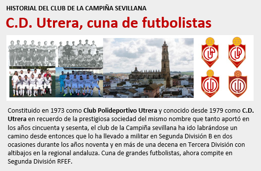 Historial del C.D. Utrera, club de la Campiña sevillana constituido en 1973 como C.Pol. Utrera con dos temporadas en 2ªB en los primeros años noventa y una decena de participaciones en 3ª División, cuna de grandes futbolistas. lafutbolteca.com/club-deportivo…