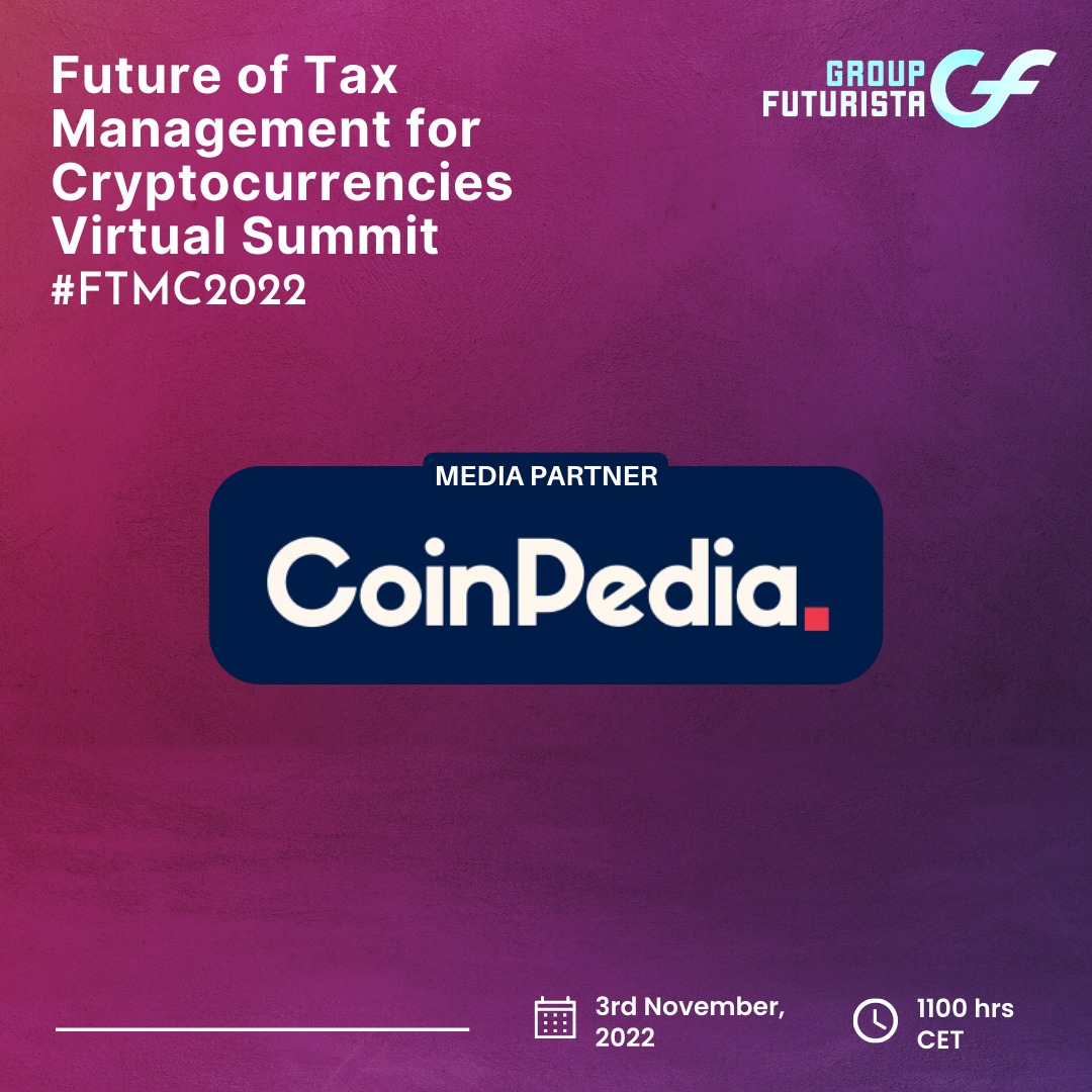 FuturistaGroup's tweet photo. Group Futurista is pleased to announce that Coinpedia is partnering with us for the 'Future of Tax Management for Cryptocurrencies' virtual summit, taking place on 3rd November, 2022 at 1100 hrs CET. 

https://t.co/C9hIErbFnH https://t.co/frf4clDvSe
