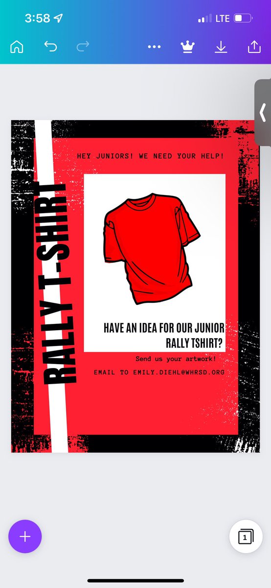 Juniors, have any rally T-shirt ideas? Send our class president, Emily Diehl, your ideas!