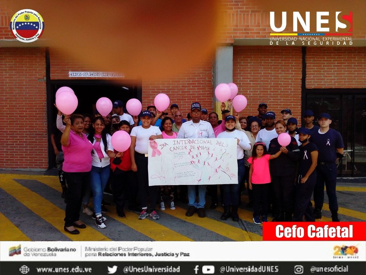 #PuebloUnidoYActivo 🇻🇪 El Cefo UNES Cafetal y su Dir. Gral. Larry Carrera, conmemora con su personal que hace vida en el centro de estudio el Día Internacional de lucha contra el Cáncer de mama. El 19 de octubre de cada año se conmemora este día.
<a href="/lacamer/">GRAL LARRY CARRERA</a> 
@DttoUnes1