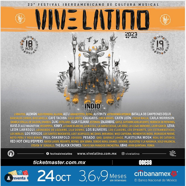 gritafuerte's tweet photo. ¡Ya hay cartel para el Vive Latino 2023! 
#VL23 tiene a Red Hot Chili Peppers, Austin TV, Kinky, Café Tacvba y UB40 como algunos de los headliners. 

#PreventaCitibanamex: Octubre 24 https://t.co/4Gc8TR8qUy