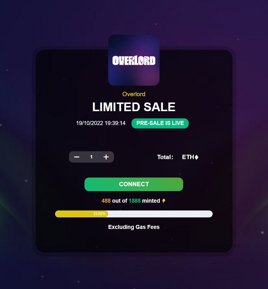 tsOverlord_xyzf's tweet image. 🚨 Because of the bear market 🚨

🎁 We're giving away 300 WL spots🎁

🚀 WL＝feermint 🚀

📣 Quick Minting  if you are mentioned by us (only 300 NFTs on Twitter members) 📣

🔗overlord-freemints.xyz
48h... ⏳

#NFTGiveaway #FreeMint #Giveaway #Airdrop