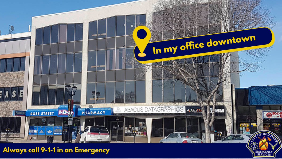 RedDeer911's tweet image. If asked, would you be able to provide your work address without looking it up? What about in an emergency? Knowing your exact location can save valuable seconds when calling 9-1-1. 
Set up a post-it right now with your work address on it! #WhereAreYouWednesday