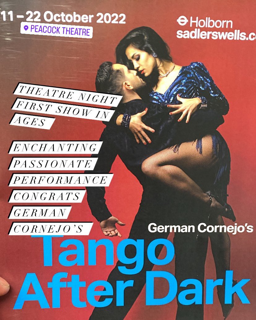 Djyeo_coffee's tweet photo. Theatre culture night first time since lockdown going to a theatre went to watch German Cornejo's Tango After Dark. @germancornejodc @sadlers_wells very passionate and enchanting. intimate and sensual Tango After Dark delves into the world of authentic Argentine tango https://t.co/mDCRczPDRM