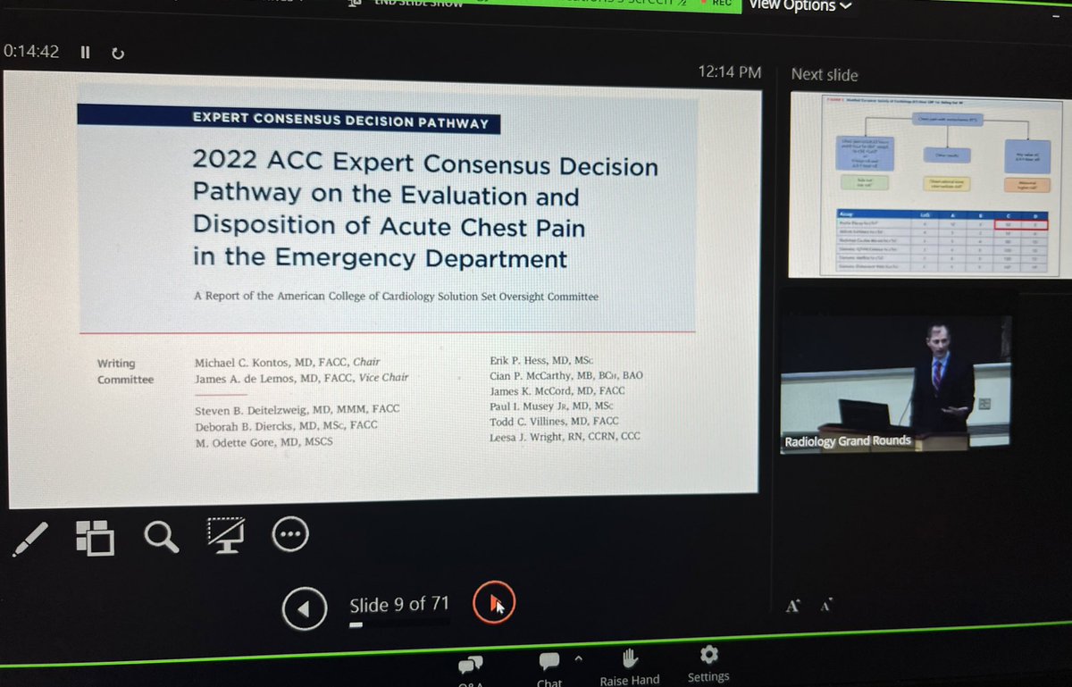 KariLidani's tweet photo. Thank you so much Dr @RonBlankstein for the brilliant talk about #chestpainguidelines🫀and the use of CTA for acute chest pain! @VUMCradiology @harvardmed https://t.co/30VYON680G