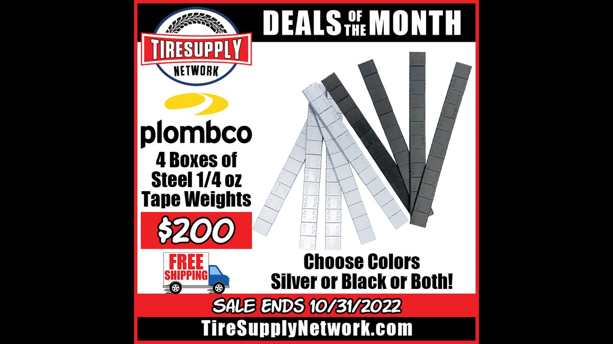 TireSupplyNet's tweet photo. October Deals! Sale Ends 10/31/2022. FREE shipping on orders over $50. Visit us at https://t.co/XwhbV7h8gF today!
*
#mobiletireservice #mobiletireshop #tirerepair #tiresupplies #tireshop #tirestore #tirebusiness #tire #tires #tiretech #tireservice #sale #club5 #tiresupplynetwork https://t.co/ZgGi7latnT