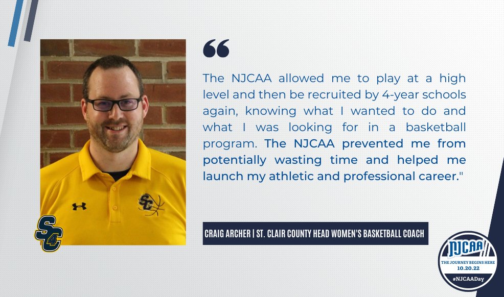 Craig Archer, the head women's basketball coach at @sc4athletics, talks about how the NJCAA propelled his career athletically and professionally! #NJCAADay | 𝙏𝙝𝙚 𝙅𝙤𝙪𝙧𝙣𝙚𝙮 𝘽𝙚𝙜𝙞𝙣𝙨 𝙃𝙚𝙧𝙚