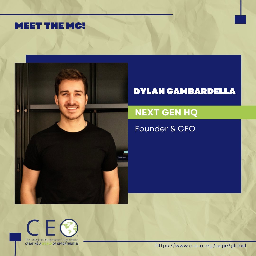 CEOORG's tweet photo. We are only 9 days away from the 39th annual Global Pitch Conference! Meet our MC, Dylan Gambardella. Dylan is the Founder &amp; CEO of Next Gen HQ, he is a Forbes 30 Under 30 honoree, and the best-selling author of Now That's Momentum. 

#ceo #ceoorg #ceoglobal2022 #globalpitch https://t.co/GKgv5iPQ3k