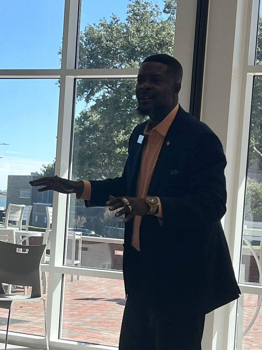 Always a pleasure to hear leadership words of wisdom from <a href="/TabariWallace/">Tabari Wallace</a> as he presented today at the #NCSoutheastRegion middle grades PLC #NCTOYPOY