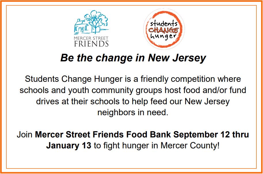 It's not too late to register your school or youth organization with Mercer Street Friends for Students Change Hunger! Join us in raising awareness for hunger in Mercer County by registering here: studentschangehunger.org