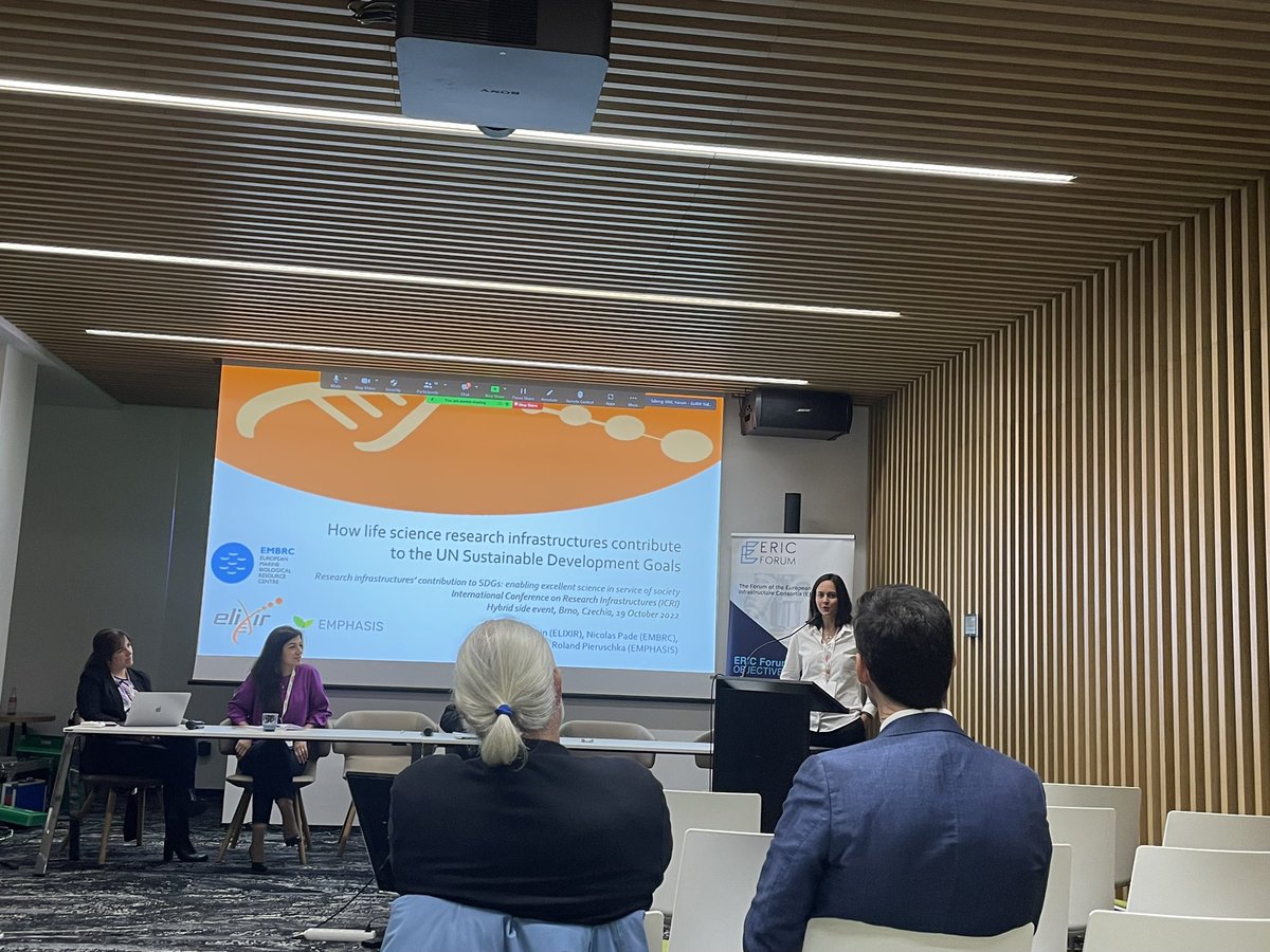 🙌 Our Senior Impact Officer, Corinne Martin, gavr a talk on how life science RIs contribute to the UN #SDGs at @ERIC_forum & #ELIXIR side event at @icri2022!