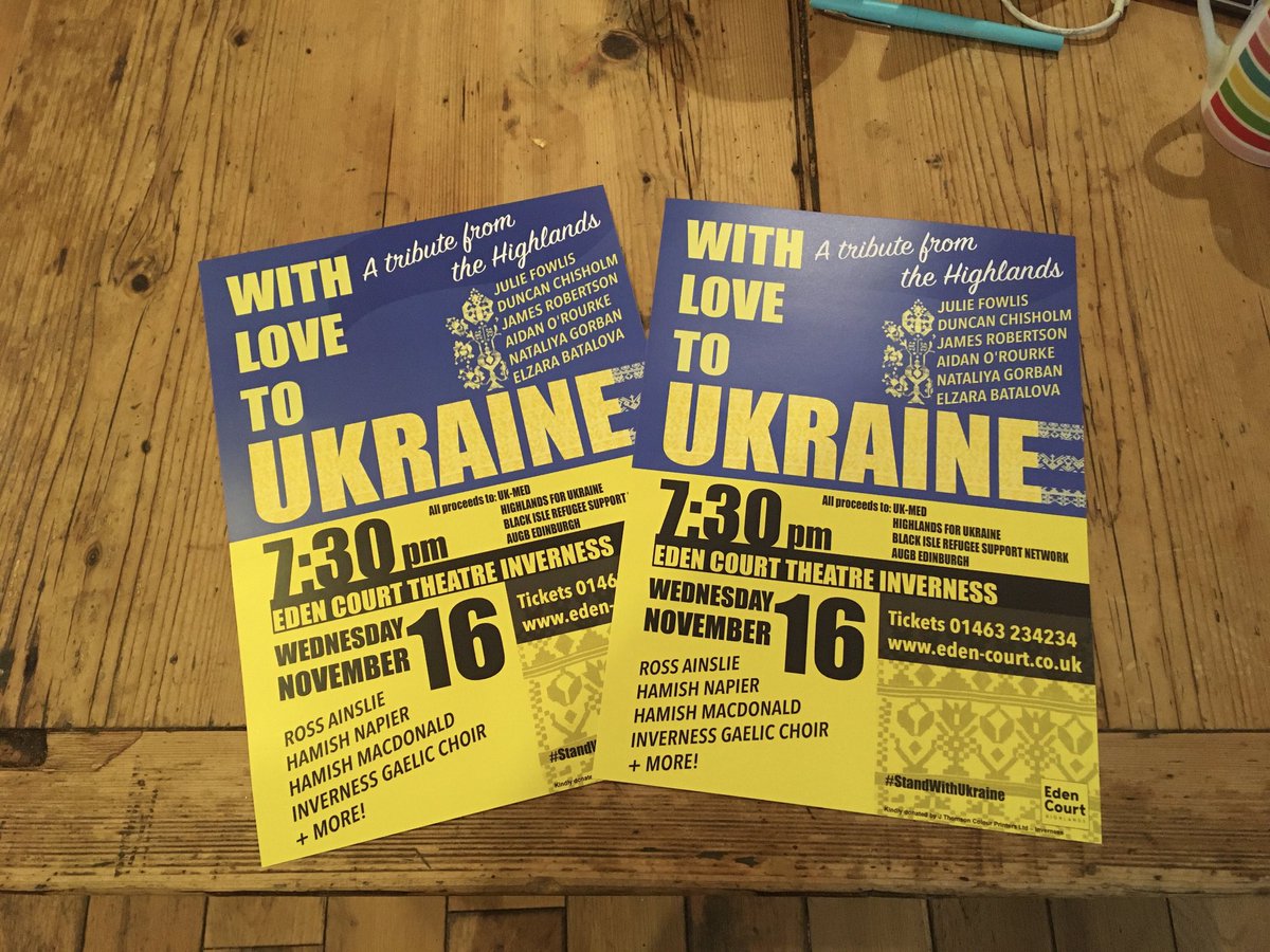 mz5159's tweet photo. Posters arrived! Tickets on sale, artists lined up. This will be special. ⁦@EdenCourt⁩ #WLTU #StandWithUkraine https://t.co/RRcjQDRrJR