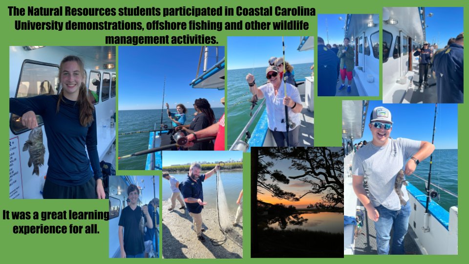 The Center's <a href="/CATSD5/">D5 CATS</a> Natural Resource students, attended the Marine and Fishery Science Camp @ SC FFA Center in Cherry Grove, SC-participating in offshore fishing, demonstrations and marine management activities🐟
#LexRich5Schools #OurD5Story #Connectin5 #CTEinSC #D5CATS