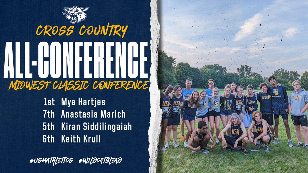 USMathletics's tweet photo. Congrats to our Wildcat Runners who qualified for All Conference at the MW Classic Meet!  Way to go Mya, Anastasia, Kiran and Keith!  #usmathletics https://t.co/MDCF1nPSPe