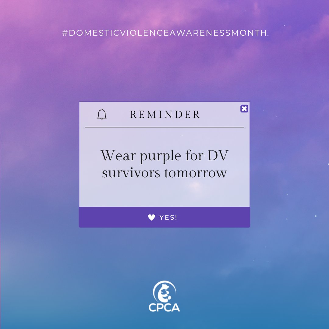 Domestic violence affects millions of children and families across the U.S each year. Tomorrow, we wear purple 💜 in solidarity with survivors of DV. Join the national movement with us by sporting your favorite purple outfit and sharing your photos. #PurpleThursday #DVAM2022
