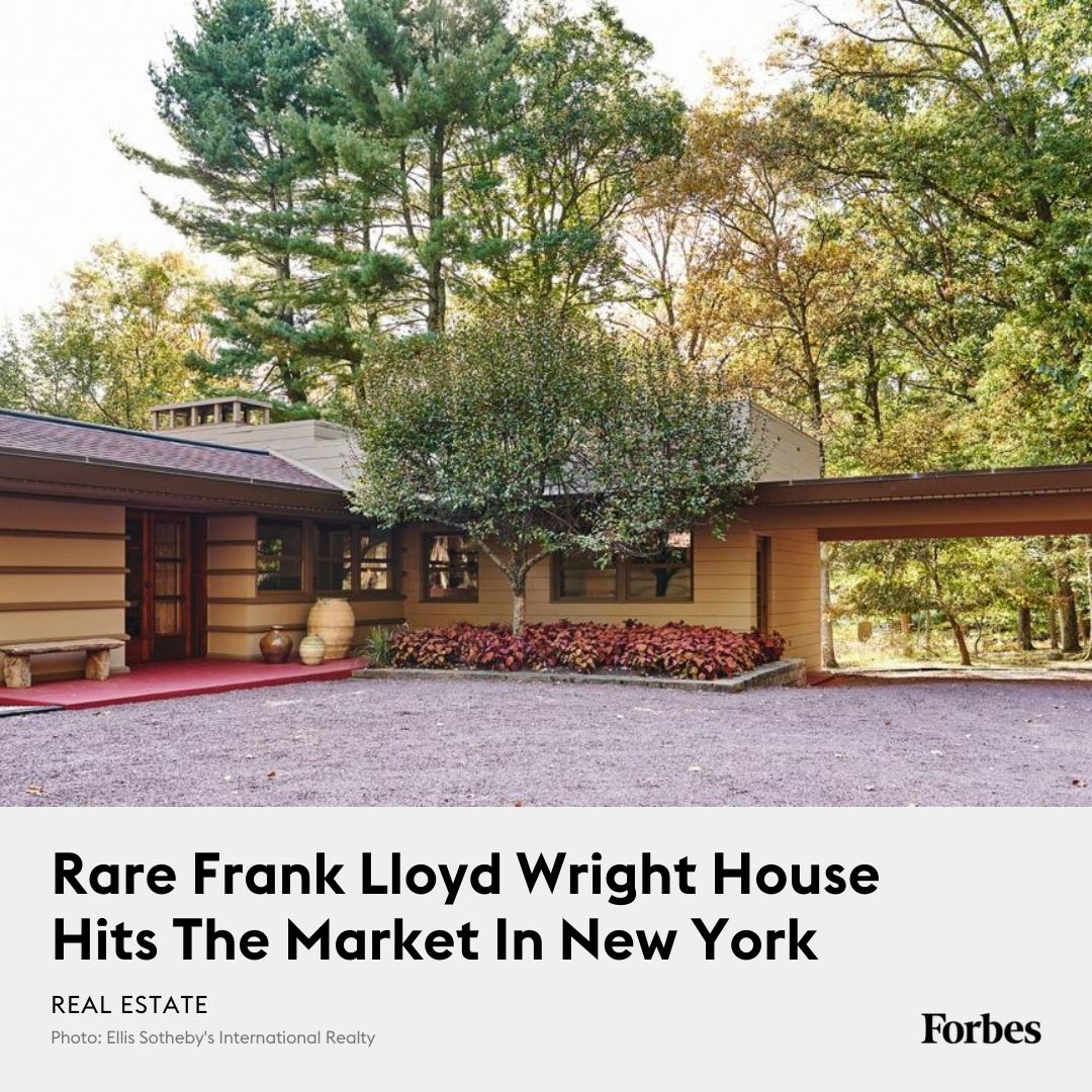 Frank Lloyd Wright houses are not common in the East. In New York, the
