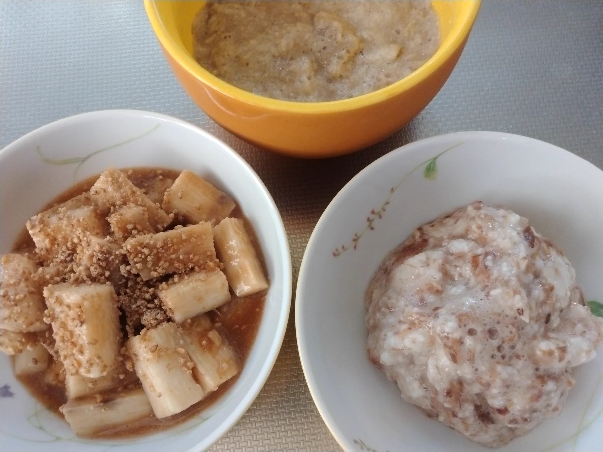 昼夜兼用
サバ缶卵とじ
長芋(すりおろし、辛漬け、梅おかか甘酸)  