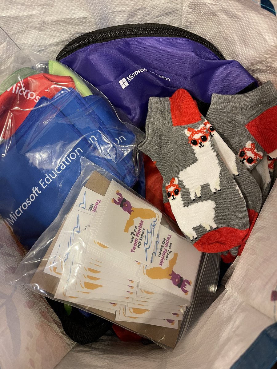 You know you’re going to a #MIEE event with <a href="/MIEE_Flopsie/">Flopsie Llama</a> when…you have a bag full of swag for <a href="/FloridaMIEE/">Florida MIEE</a> ‘s!! <a href="/jenemitchell/">Jennifer Mitchell</a> <a href="/VictoriaTheTech/">Victoria Thompson, M.S. is at FETC!</a> <a href="/Plugin2Learn/">Wendy Huriaux</a> @SinghNBCT @mrradcliffe3 #MIEExpertFL <a href="/MicrosoftEDU/">Microsoft Education</a>