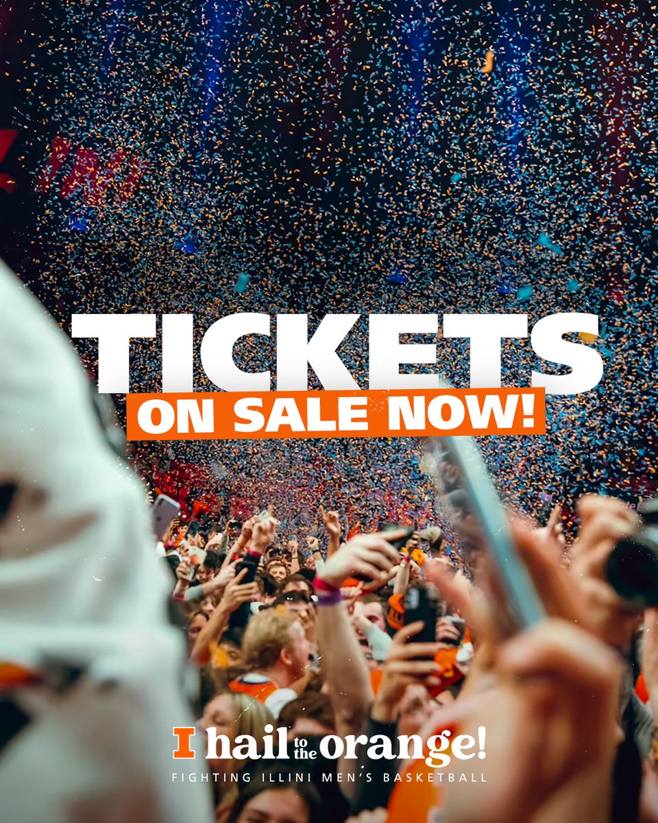 IlliniMBB's tweet photo. Witness history in the making.

Single-game tickets are on sale now ⟶ https://t.co/AbU9m1pmnm

#Illini | #HTTO | #EveryDayGuys https://t.co/zn3svRJF8S