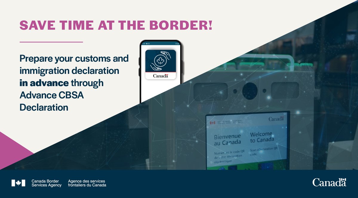 New @YWGairport! Try the optional #AdvanceCBSADeclaration in #ArriveCAN (online or app) to make your customs and immigration declaration up to 72 hours before arrival. It will save you time at the kiosk! Learn more: ow.ly/CUhS50LauwJ