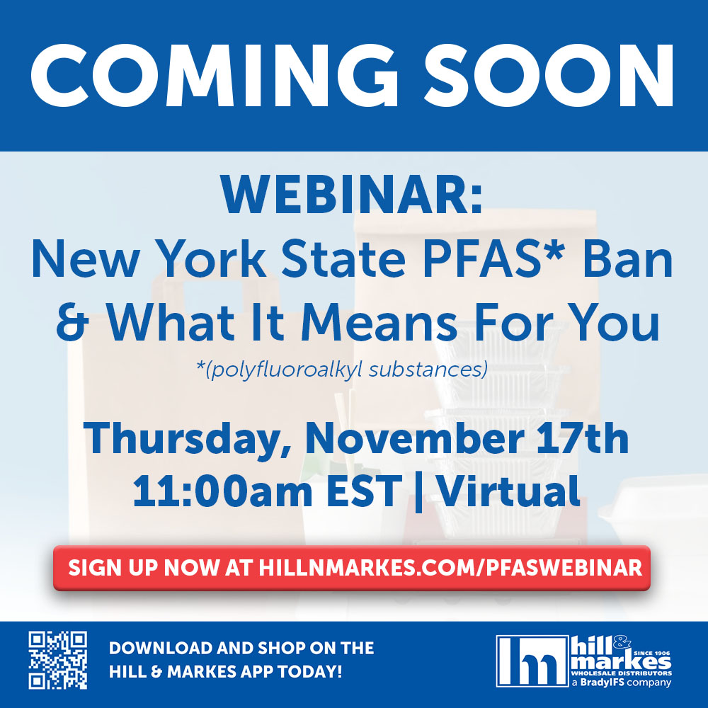 DON'T MISS OUT! Our webinar on the New York State PFAS Ban and What It Means For You is happening on Thursday, November 17th at 11:00am EST! If you have some questions, we'll have some answers. 

Save your (virtual) seat now: hillnmarkes.com/pfaswebinar