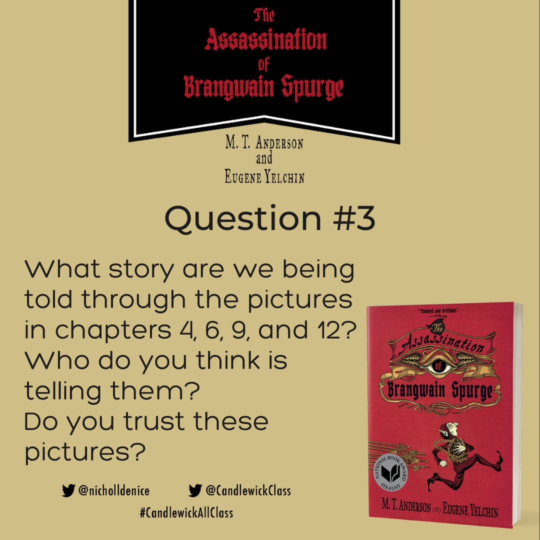 Make sure you join in the conversation with <a href="/nicholldenice/">Nicholl Denice</a>! We're talking about the Prologue through Chapter 12 of THE ASSASINATION OF BRANGWAIN SPURGE. #CandlewickAllClass
