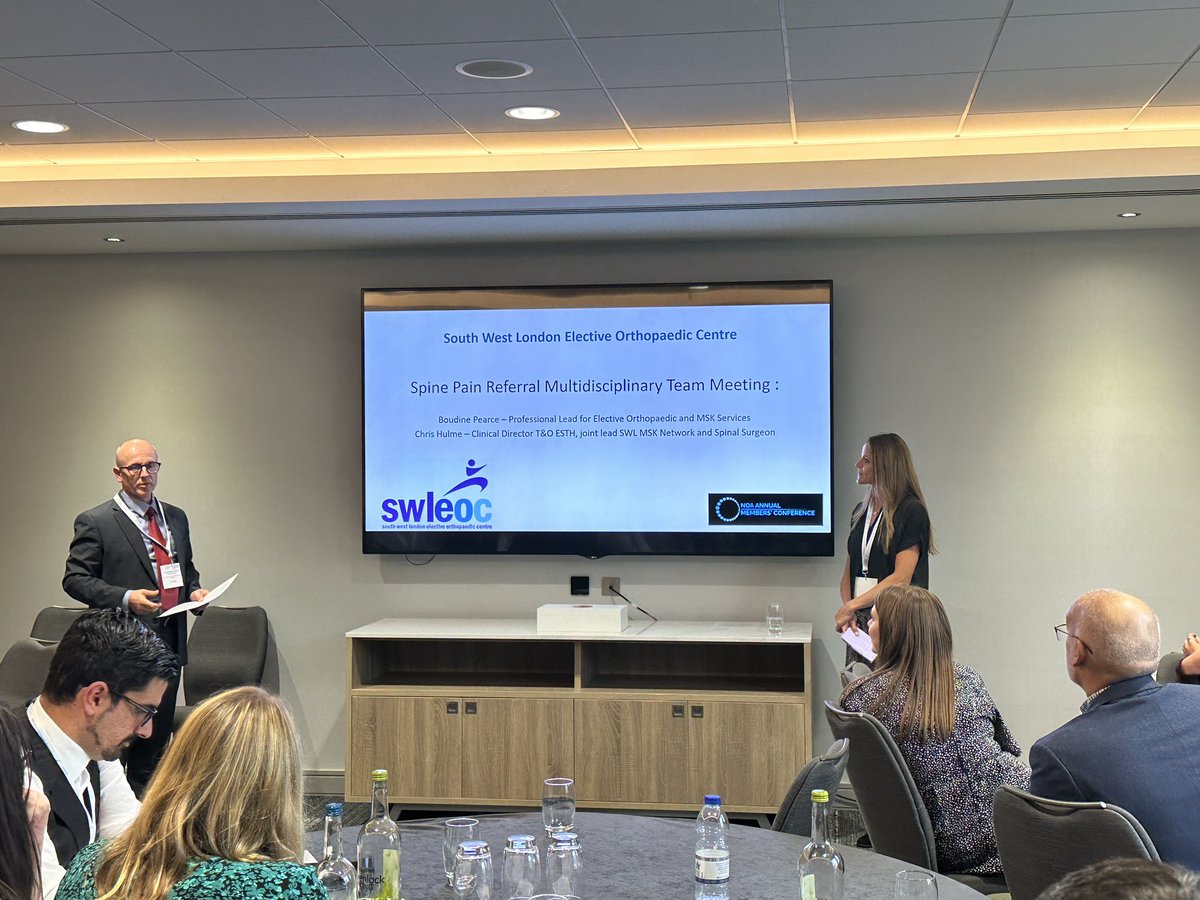 The spine-pain referral MDT meeting being presented at the NOA meeting <a href="/NOAOrthopaedics/">National Orthopaedic Alliance (NOA)</a> @epsom_sthelier <a href="/boudine_p/">Boudine Pearce</a> <a href="/_emma_flynn/">Emma Flynn</a> #NOAConf #NOAMeeting2022