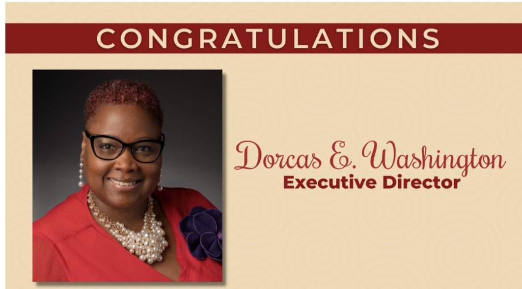 Caacdst's tweet photo. The Covington Area Alumnae Chapter congratulates Soror Dorcas E. Washington on her appointment as our new Executive Director for our beloved National Headquarters! #dst1913 https://t.co/fM68iJKliY