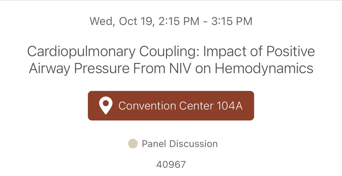 See you all 2:15pm today! Cardiopulmonary Coupling. Mastering cardiopulmonary interactions during the use of NIV —a fascinating topic, needed to provide appropriate and effective respiratory care! @accpchest #CHEST2022