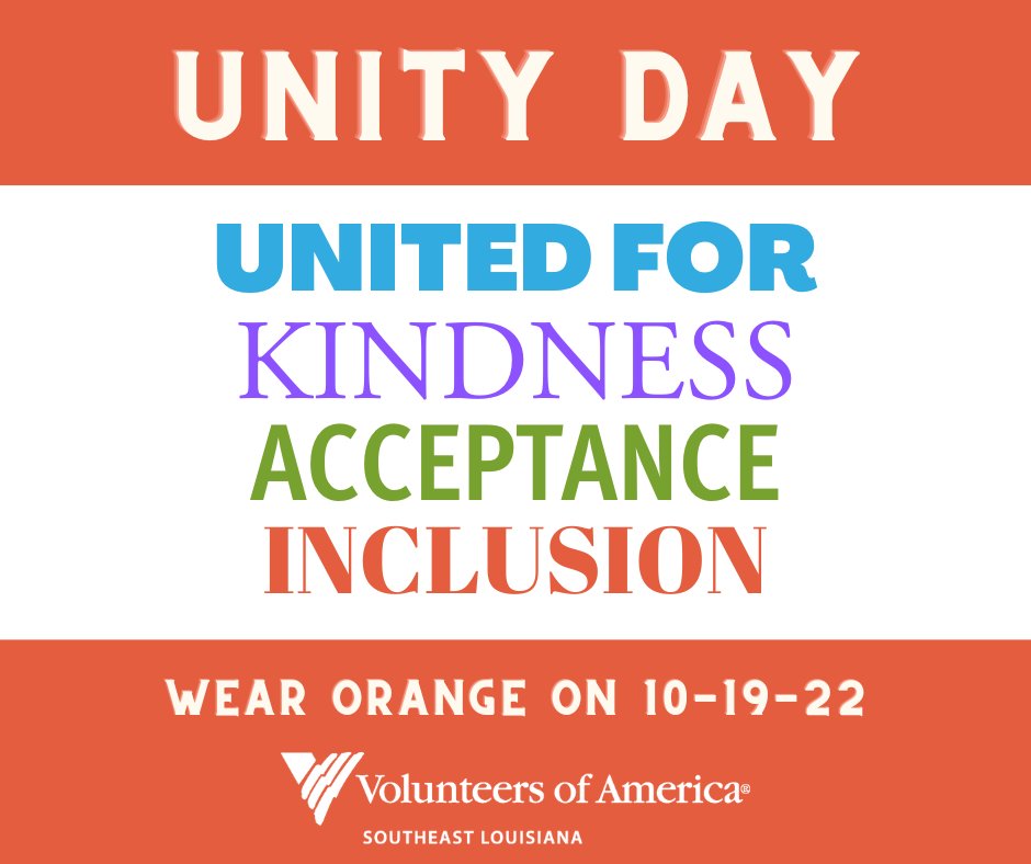 VOA_SELA's tweet photo. Today is Unity Day, and we encourage everyone to wear and share the color orange—as a tangible representation of the supportive, universal message that our society wants to prevent bullying, and is united for kindness, acceptance, and inclusion. #VOASELA #UnityDay2022 https://t.co/HY0hftZmLx
