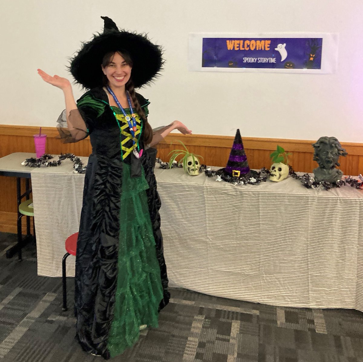 alachualibrary's tweet photo. 🧙‍♀️🎃 Ghouls and goblins headed to the Millhopper Branch for spooky story time with Halloween at the Library. We always love a reason to dress up! 😉 https://t.co/kGBTGnqRXk